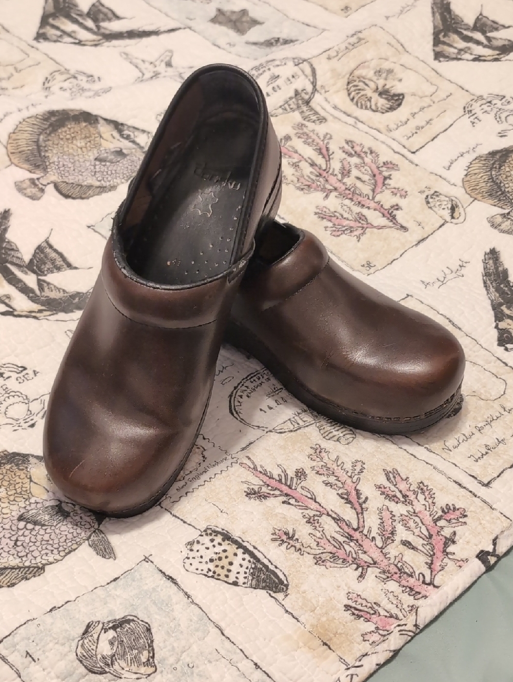 Classic Dansko Brown Leather Slip-On Clogs